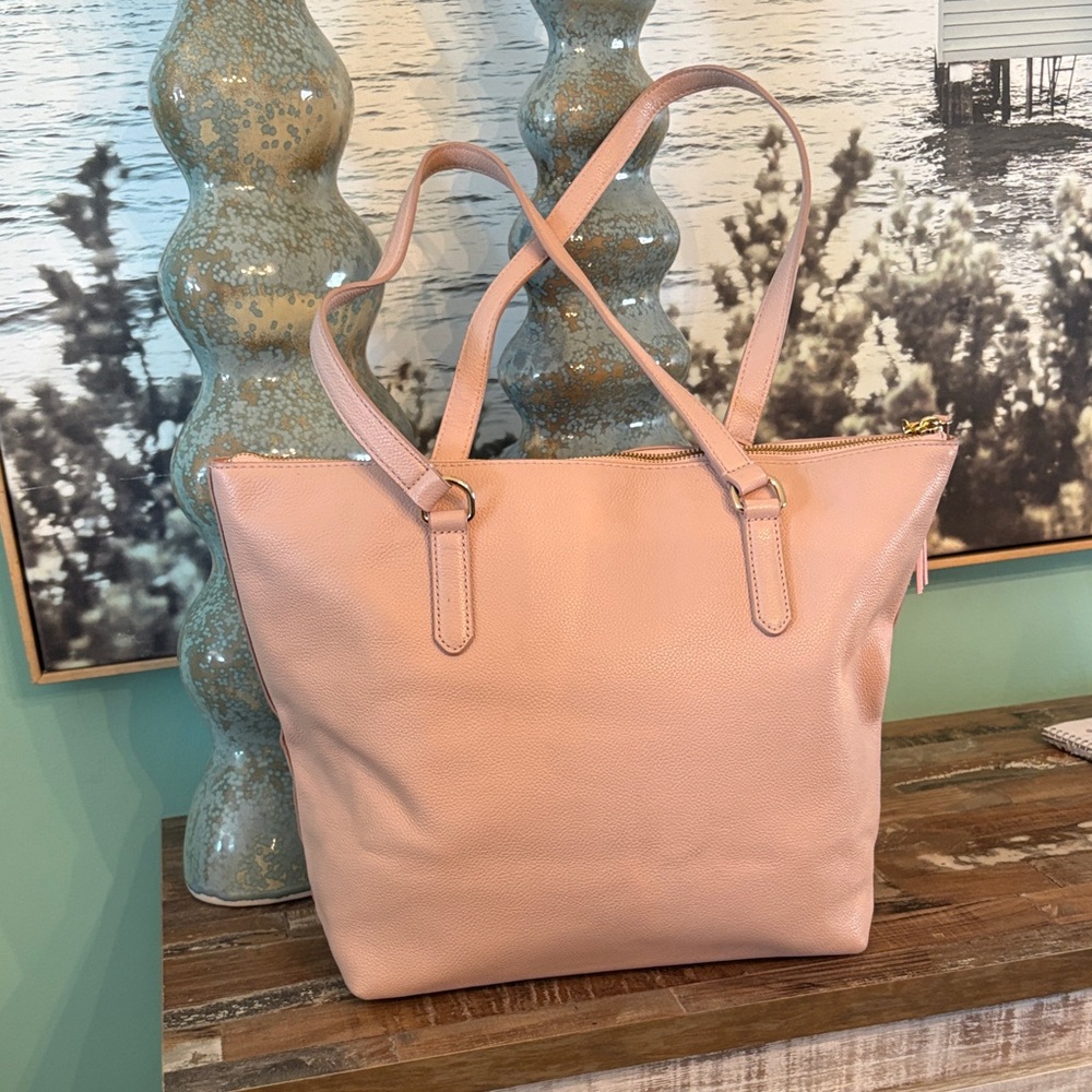 RARE kate spade leather Larchmont avenue logo penny tote, soft pink colour - Picture 5 of 9